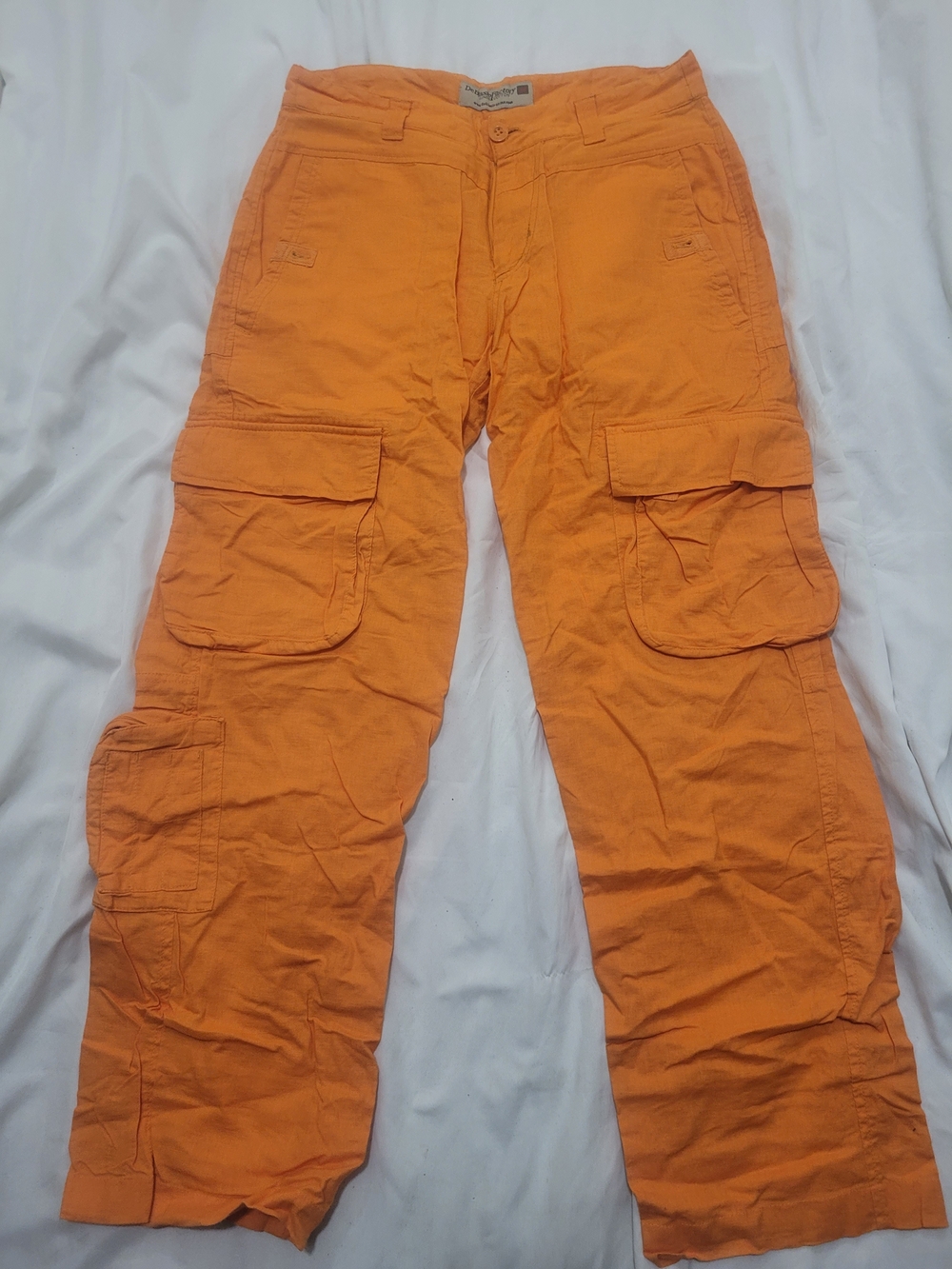 Orange Cargo Pants - Unbranded